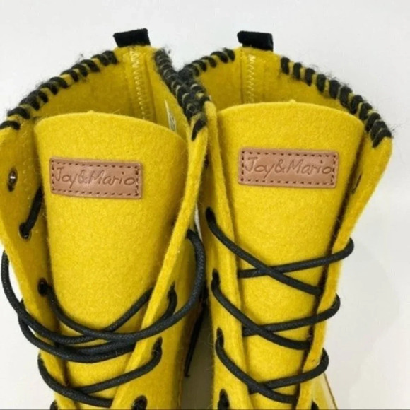 Joy & Mario Yellow Ankle Boots Sz 38 - Picture 6 of 10